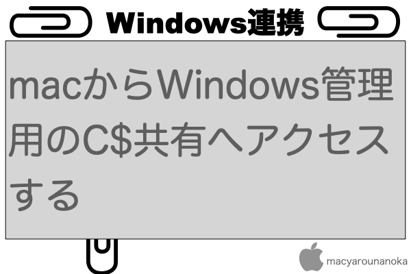 macからWindows管理用のC$共有へアクセスするのイメージ