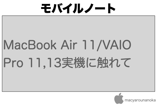 MacBook Air 11/VAIO Pro 11,13実機に触れてのイメージ