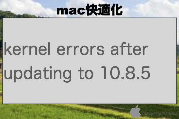 kernel errors after updating to 10.8.5のイメージ