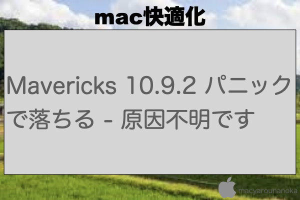 Mavericks 10.9.2 パニックで落ちる - 原因不明ですのイメージ