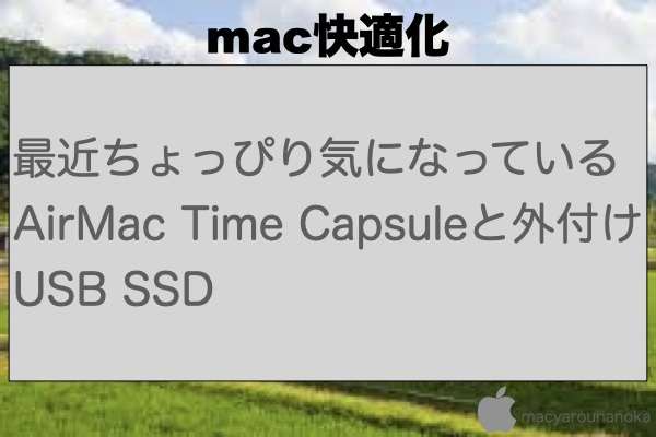 最近ちょっぴり気になっているAirMac Time Capsuleと外付けUSB SSDのイメージ