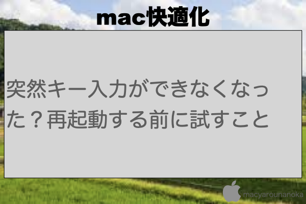 突然キー入力ができなくなった？再起動する前に試すことのイメージ