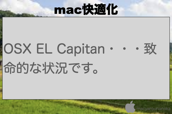 OSX EL Capitan・・・致命的な状況です。のイメージ