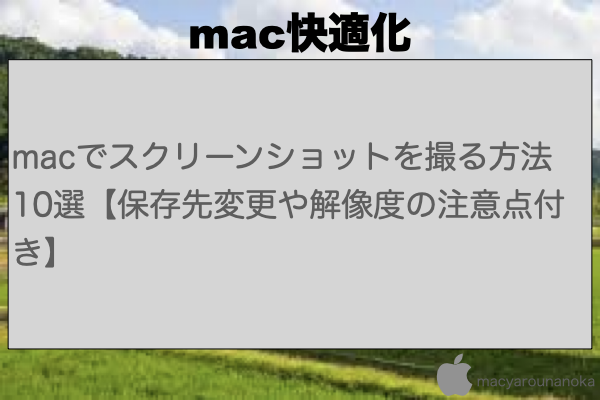 macでスクリーンショットを撮る方法10選【保存先変更や解像度の注意点付き】のイメージ