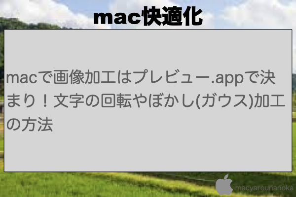 macで画像加工はプレビュー.appで決まり！文字の回転やぼかし(ガウス)加工の方法のイメージ