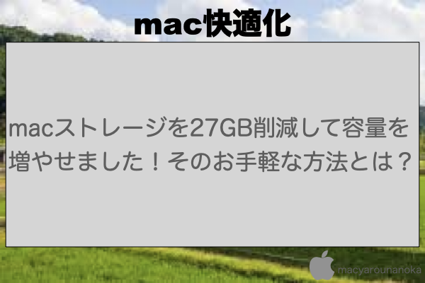 macストレージを27GB削減して容量を増やせました！そのお手軽な方法とは？のイメージ