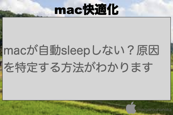 macが自動sleepしない？原因を特定する方法がわかりますのイメージ