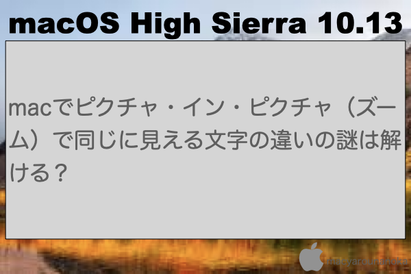 macでピクチャ・イン・ピクチャ（ズーム）で同じに見える文字の違いの謎は解ける？のイメージ