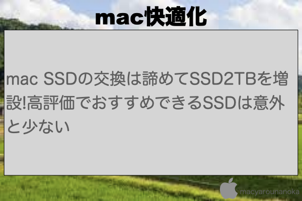 mac SSDの交換は諦めてSSD2TBを増設!高評価でおすすめできるSSDは意外と少ないのイメージ